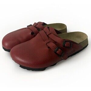 Birki's Birkenstocks Camden Red Leather Clogs Womens 37